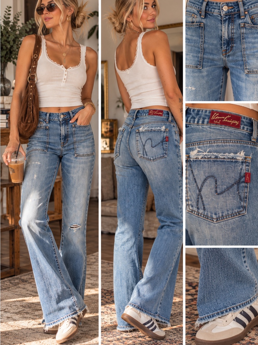 Citizens of Humanity Ingrid 002 Y2K Low Rise Flare Jeans Size 27 Distressed